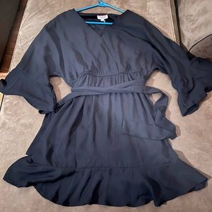 Black Babydoll 1/4 Sleeve Dress